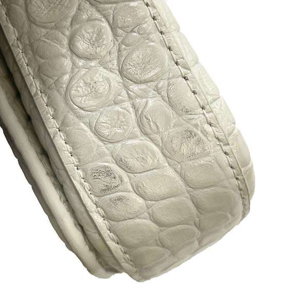 Balenciaga Flap Croco Embossed Shoulder Bag White - Picture 6 of 16